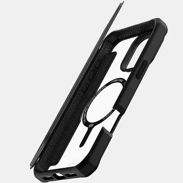 iPhone 16 Pro Max Itskins Hybrid Folio Magsafe Cover - Black Leather