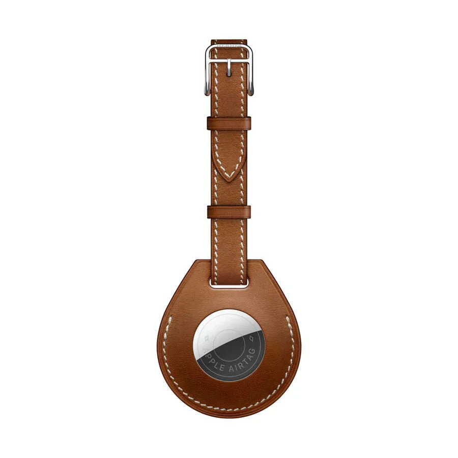 Wiwu Calfskin Leather Bag Charm Case For Apple Airtag -Orange