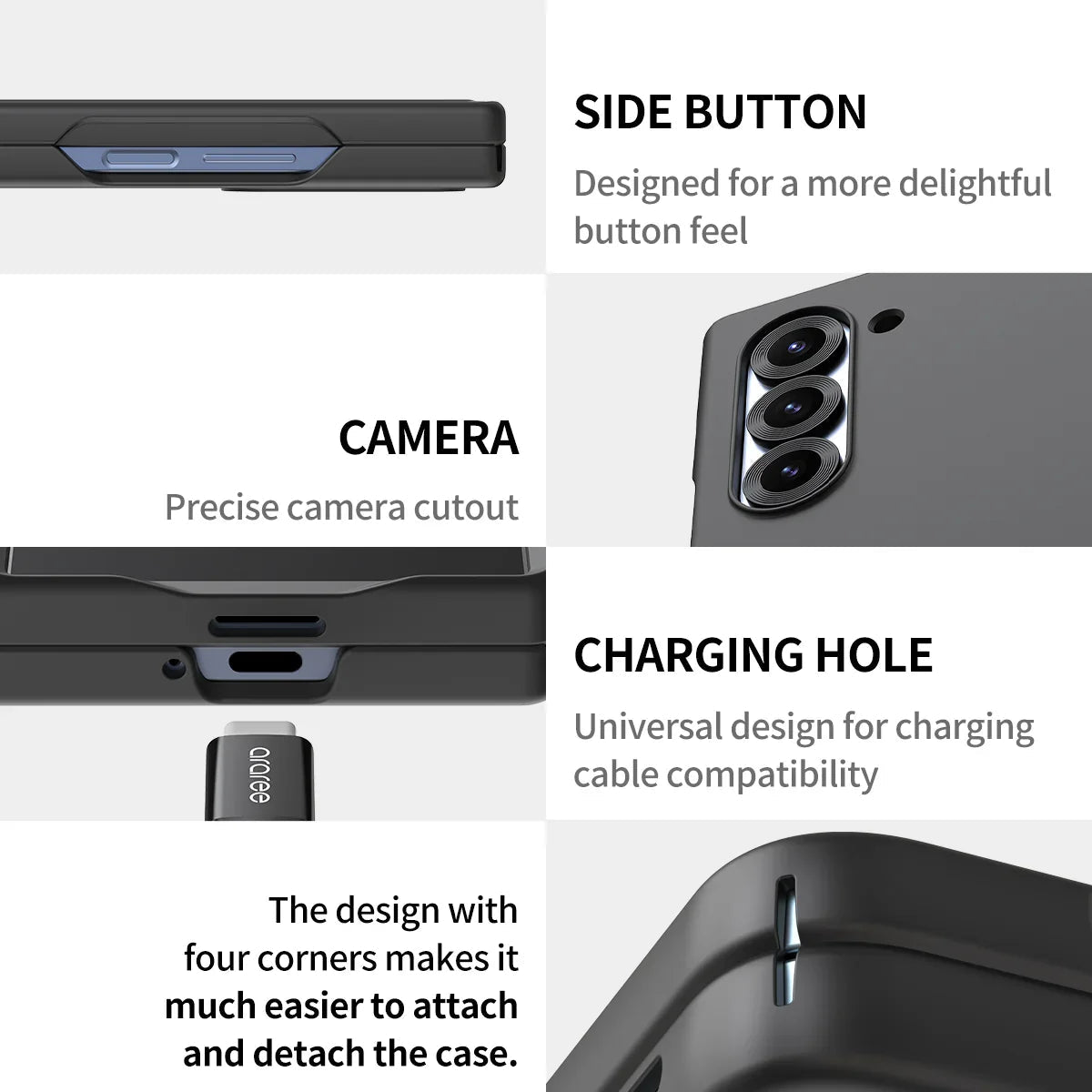 Araree Samsung Z Fold 6 Aero Flex Magsafe Case - Black