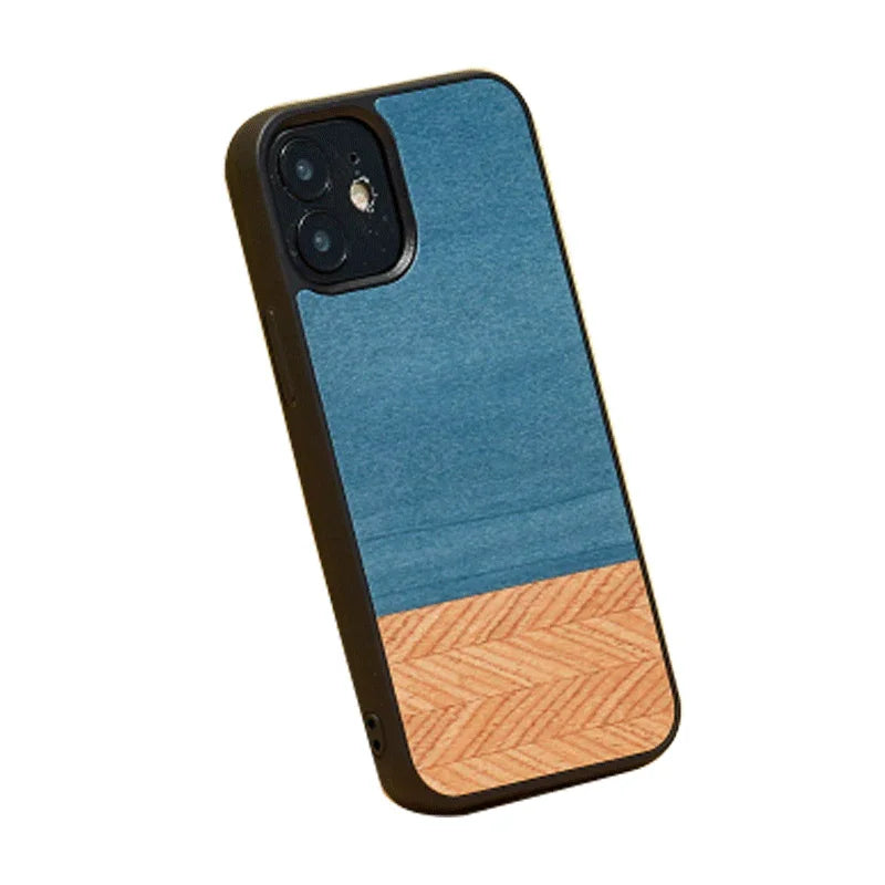 iPhone 12 / 12 Pro, Man & Wood Case - Denim