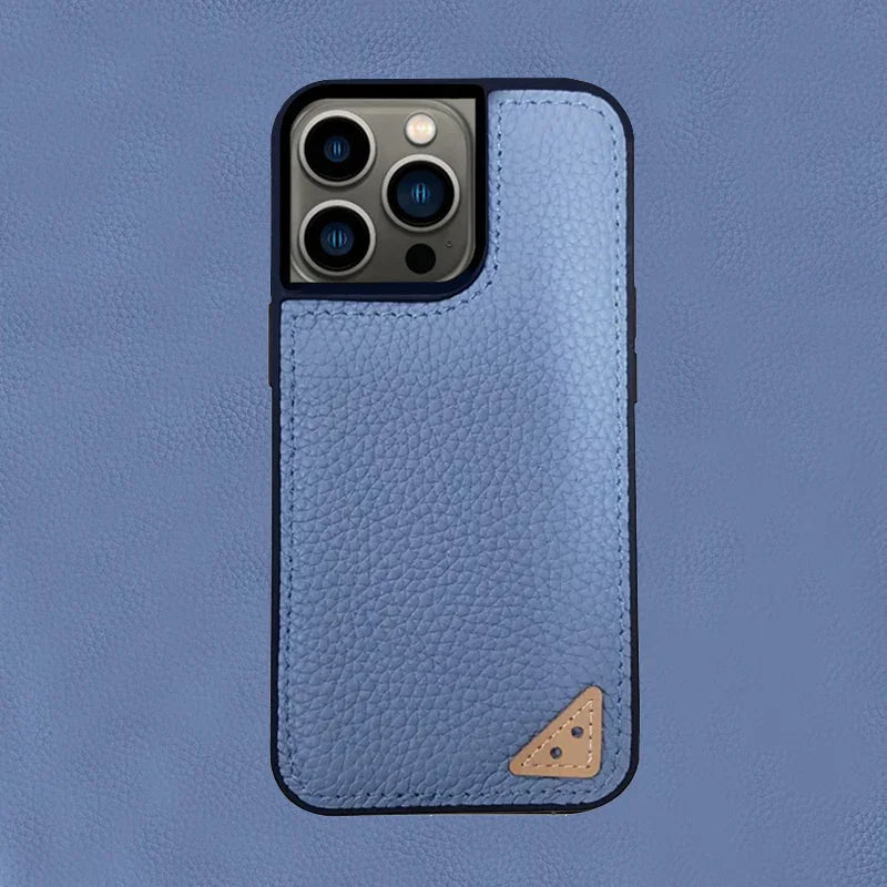 iPhone 13 Pro Melkco Ingenuity Premium Leather Cover - Blue