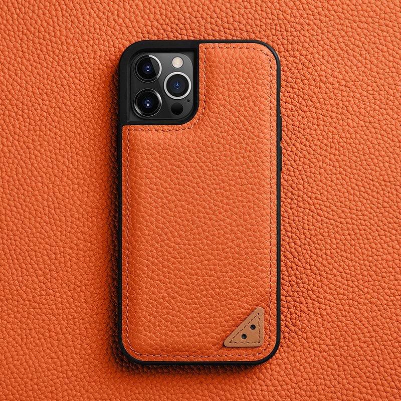 iPhone 13 Pro Melkco Ingenuity Premium Leather Cover - Orange