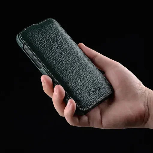 iPhone 14 Pro Max Melkco Jacka Premium Leather Cover - Black