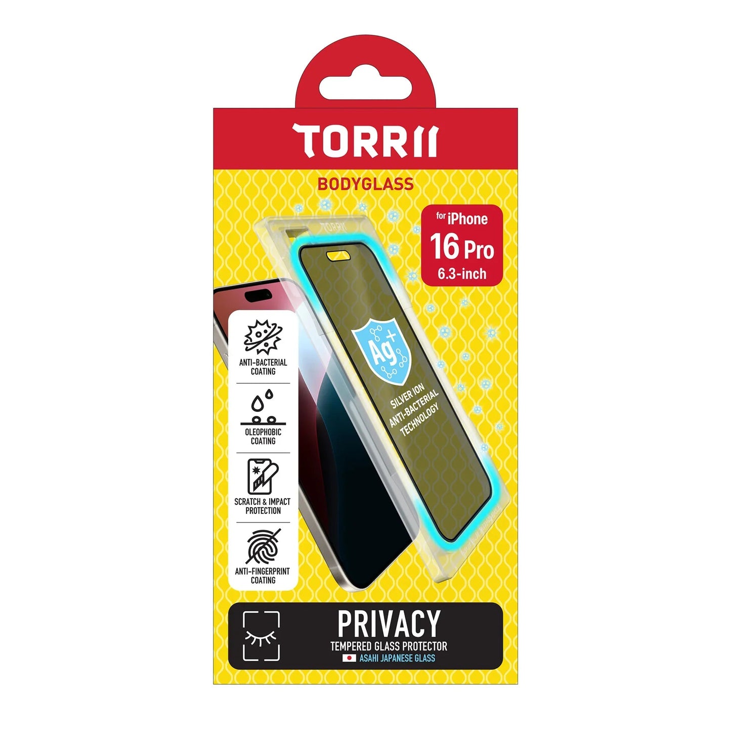 iPhone 16 Pro Torrii Bodyglass Screen Protector Glass - Privacy