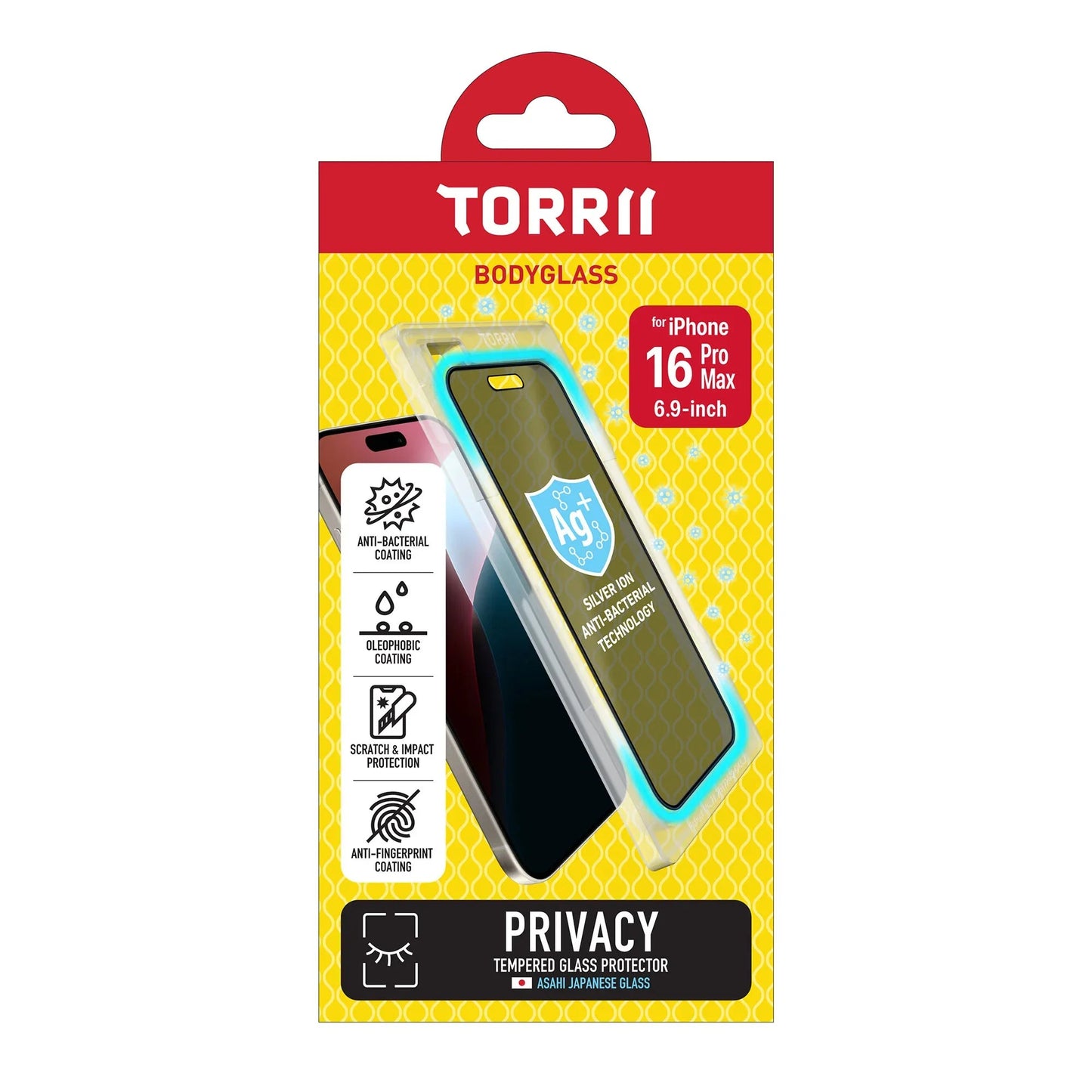 iPhone 16 Pro Max Torrii Bodyglass Screen Protector Glass - Privacy