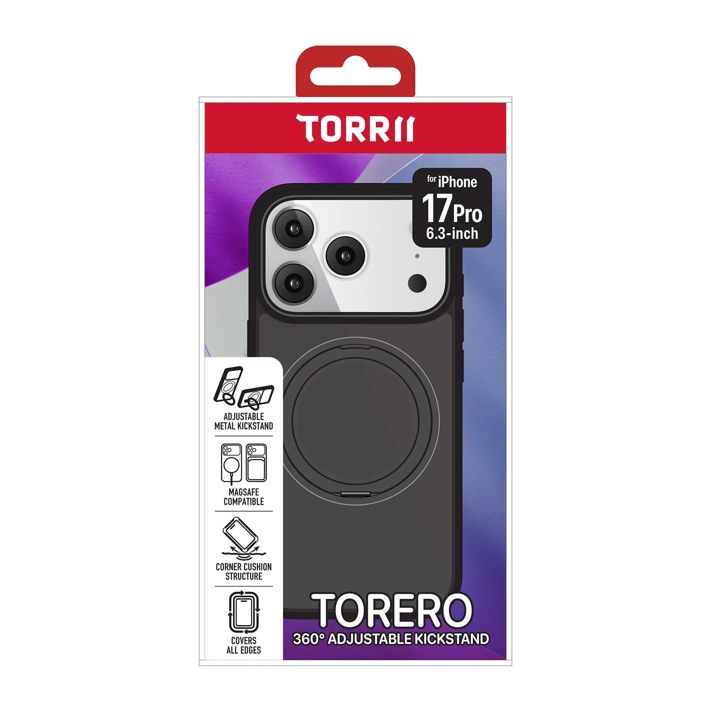 iPhone 17 Pro, Torrii Torero Magsafe Stand Case - Black
