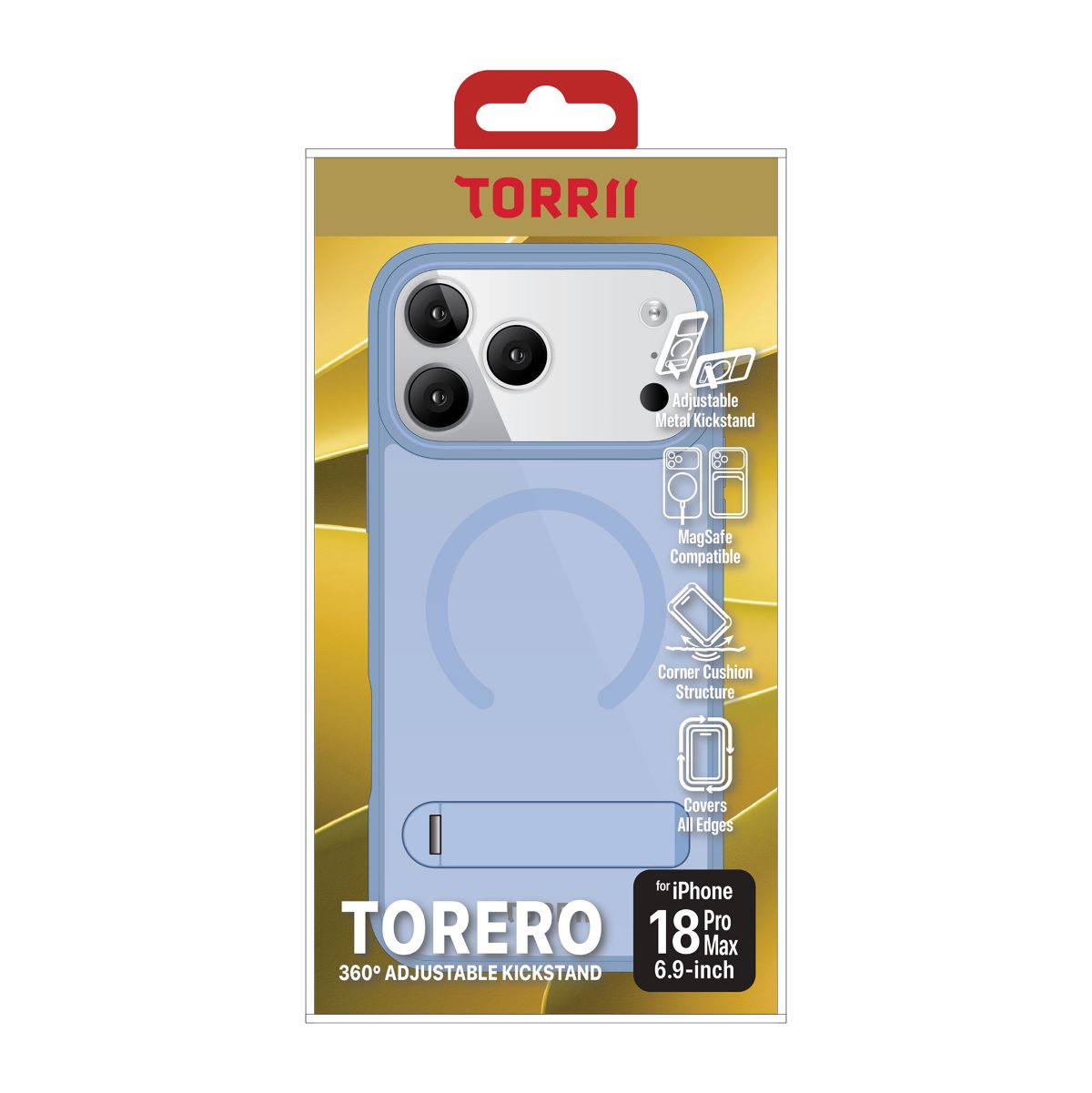 iPhone 18 Pro Max, Torrii Torero Magsafe and Stand Cover - Blue