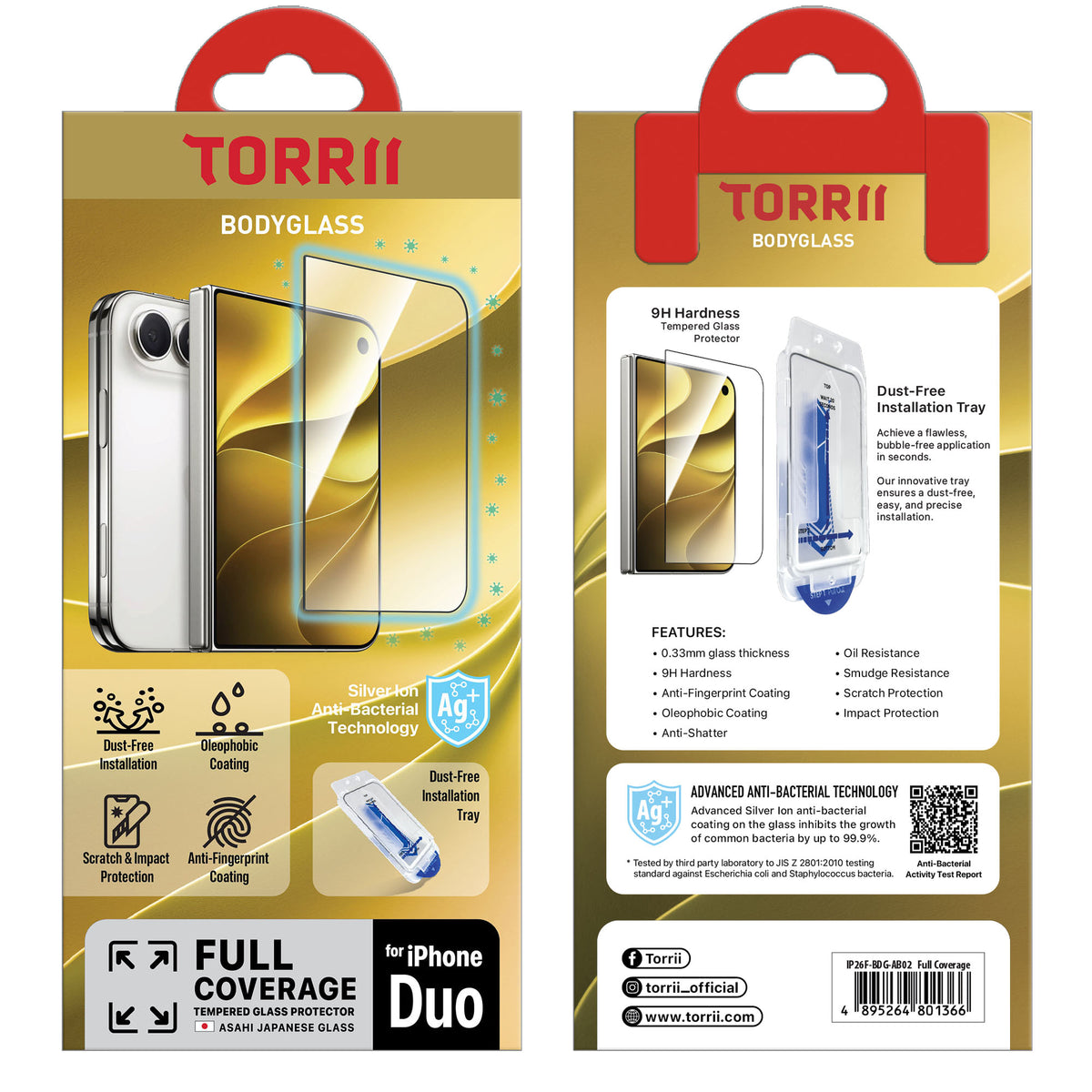 iPhone Duo, Torrii Bodyglass Screen Protector, Full Coverage