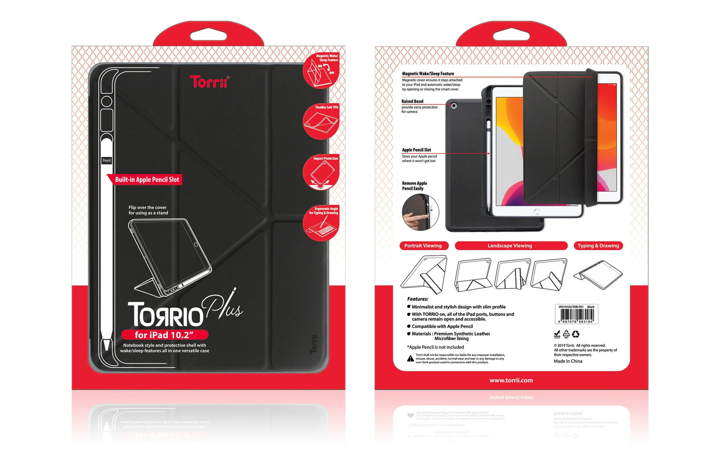 Torrii Torrio Plus Case For iPad 10.2 2019 - Black