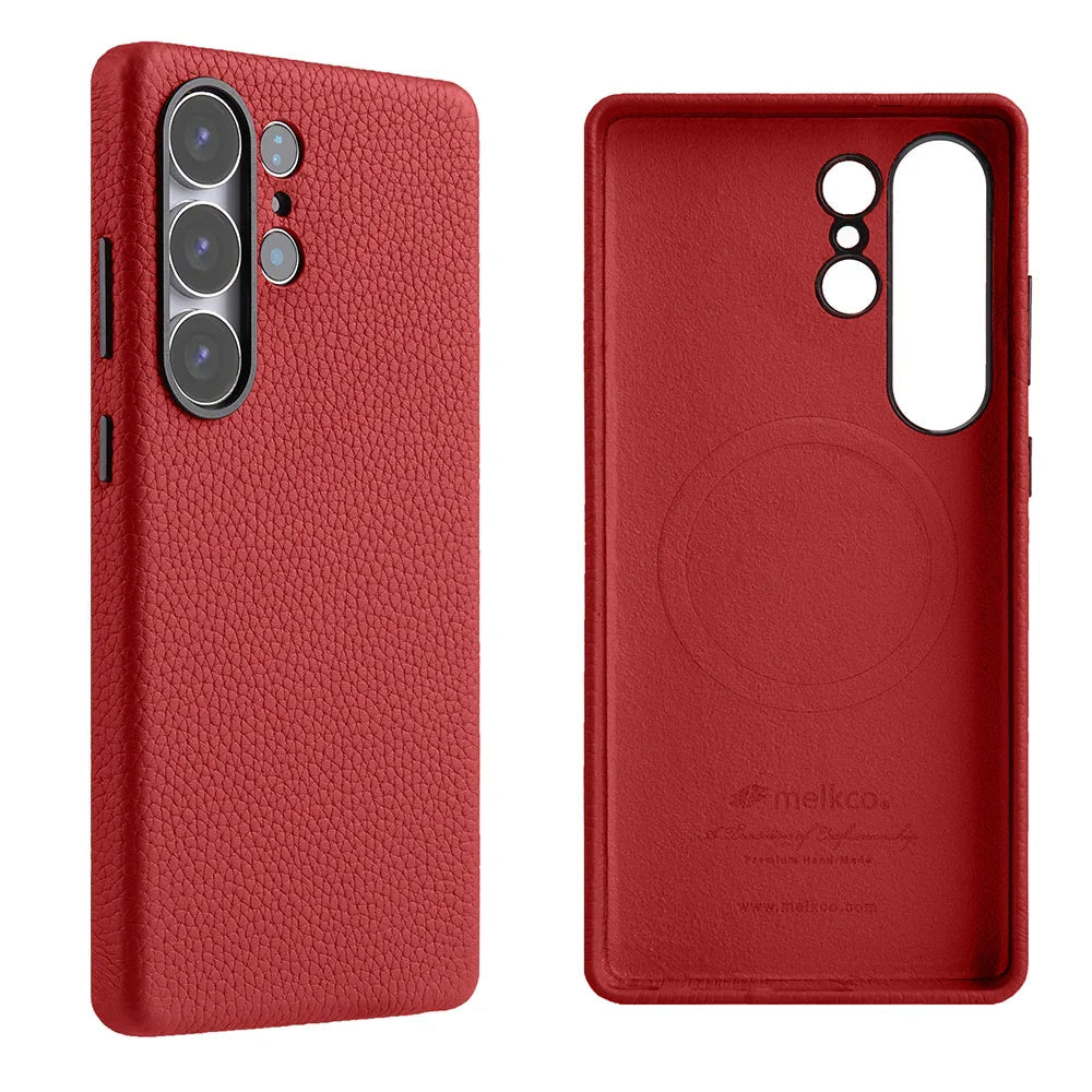 Melkco Samsung S25 Ultra Premium Leather Magsafe Case - Red
