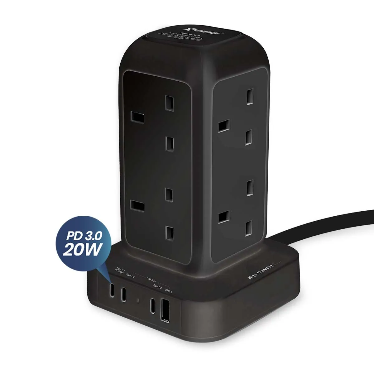 Xpower 12 Output Power Strip, PL8 3M, Black