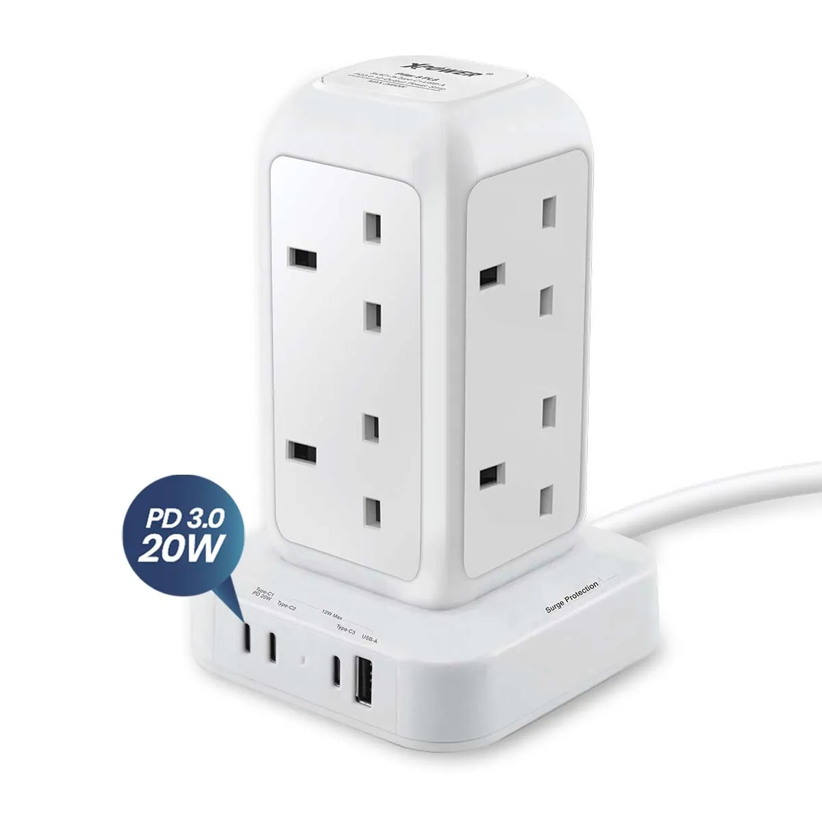 Xpower 12 Output Power Strip, PL8 3M, White