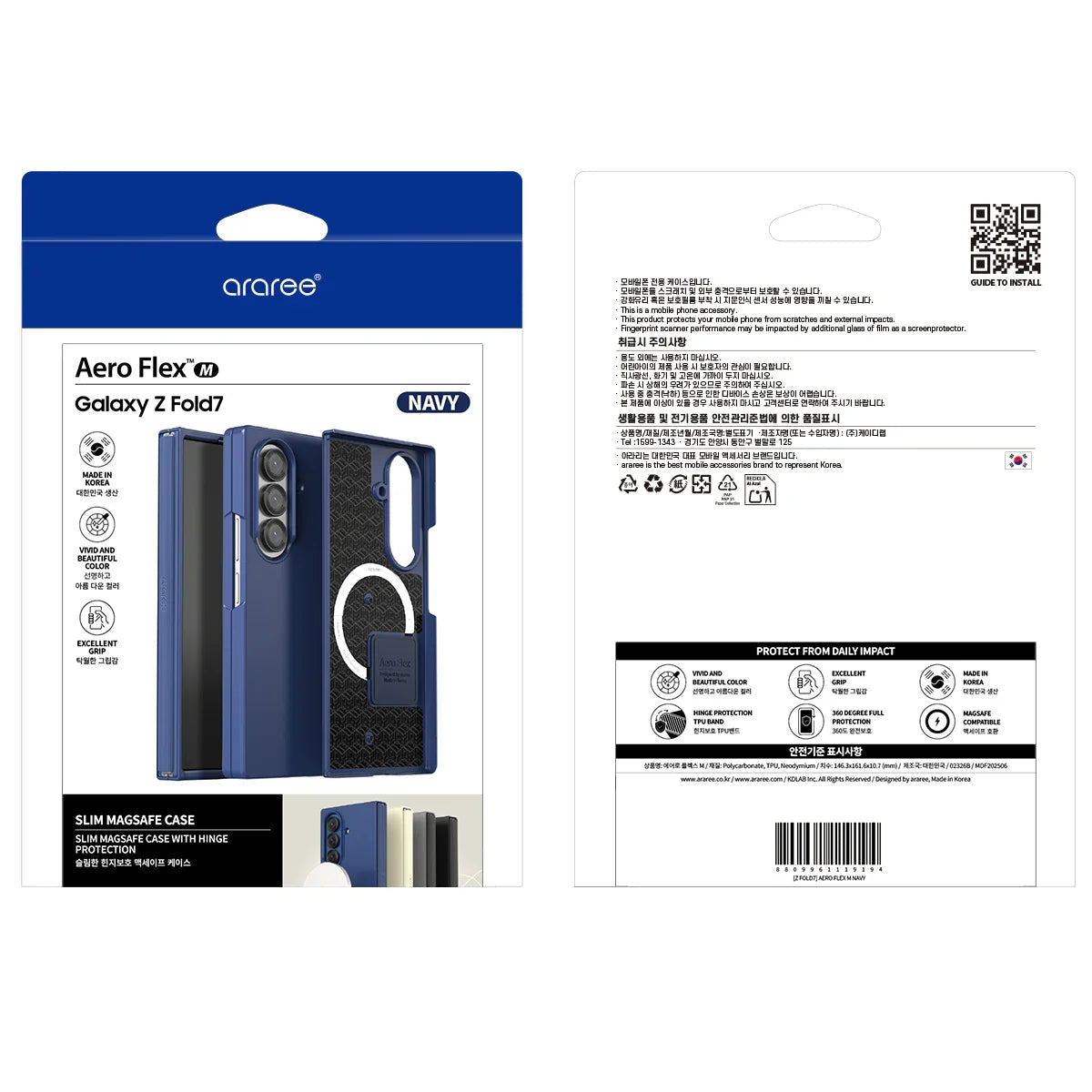 Samsung Z Fold7 Araree Aero Flex Magsafe Case - Navy