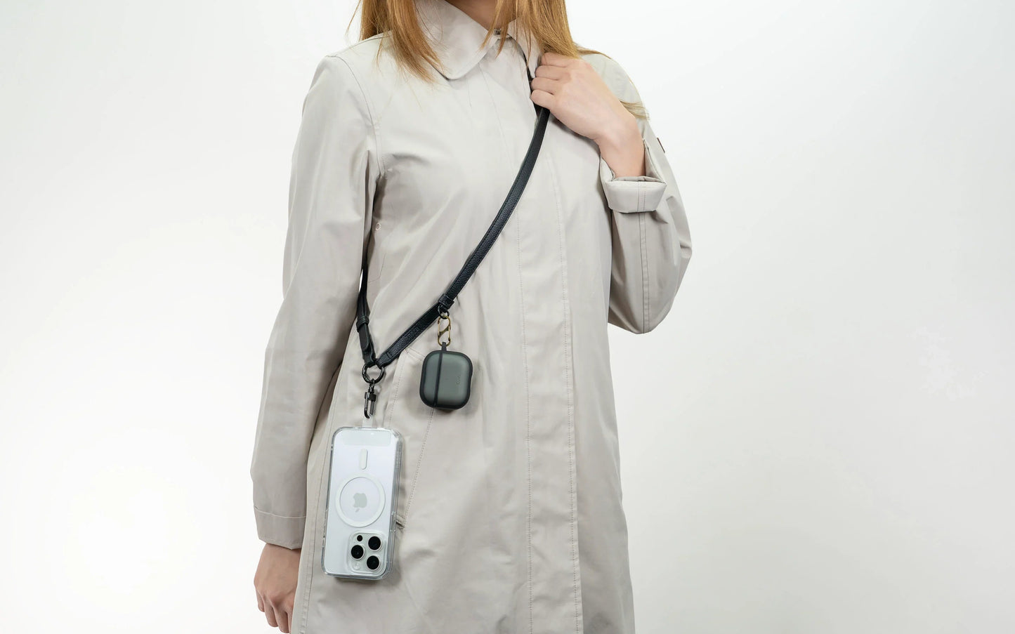 Torrii Knotty Leather Crossbody Strap - Black