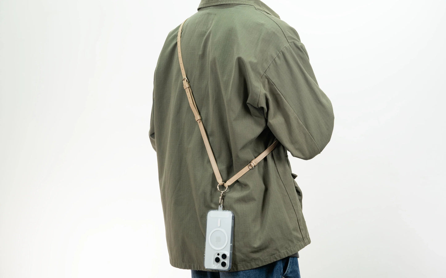 Torrii Knotty Leather Crossbody Strap - Khaki