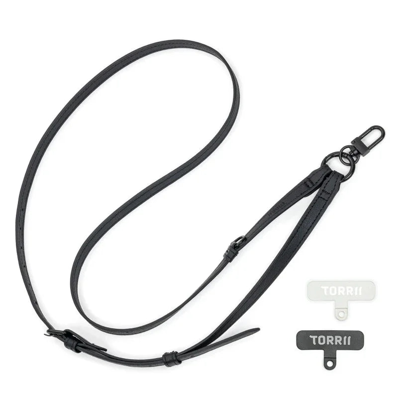 Torrii Knotty Leather Crossbody Strap - Black
