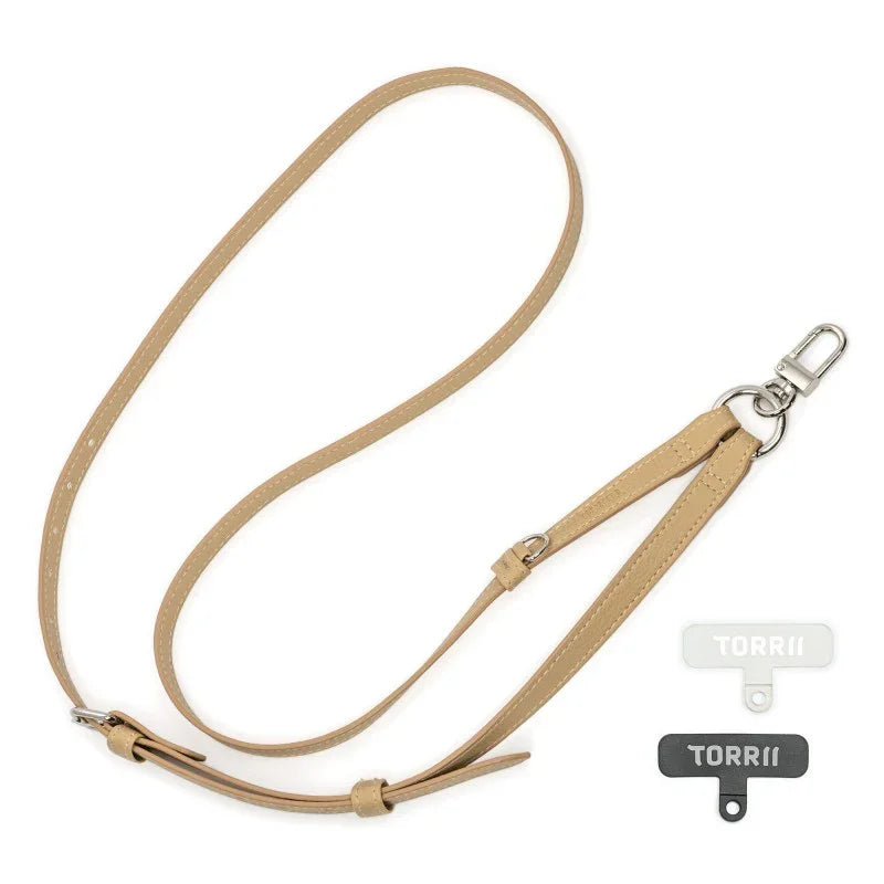 Torrii Knotty Leather Crossbody Strap - Khaki