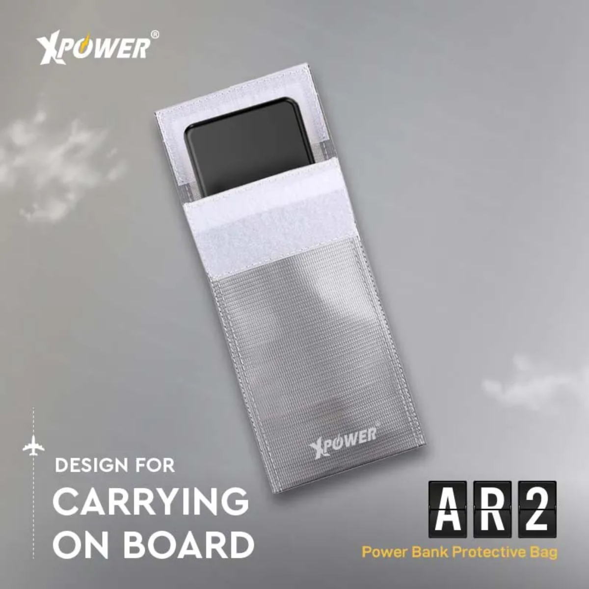 Xpower Protective Bag for Powerbank, Rectangle Silver