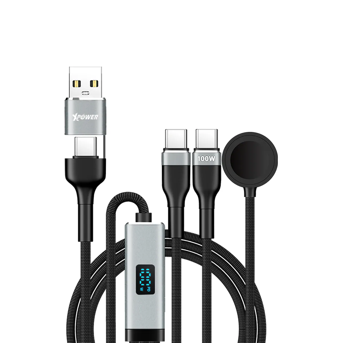 Xpower 6in1 100W Digital Display CW1 Cable, Black