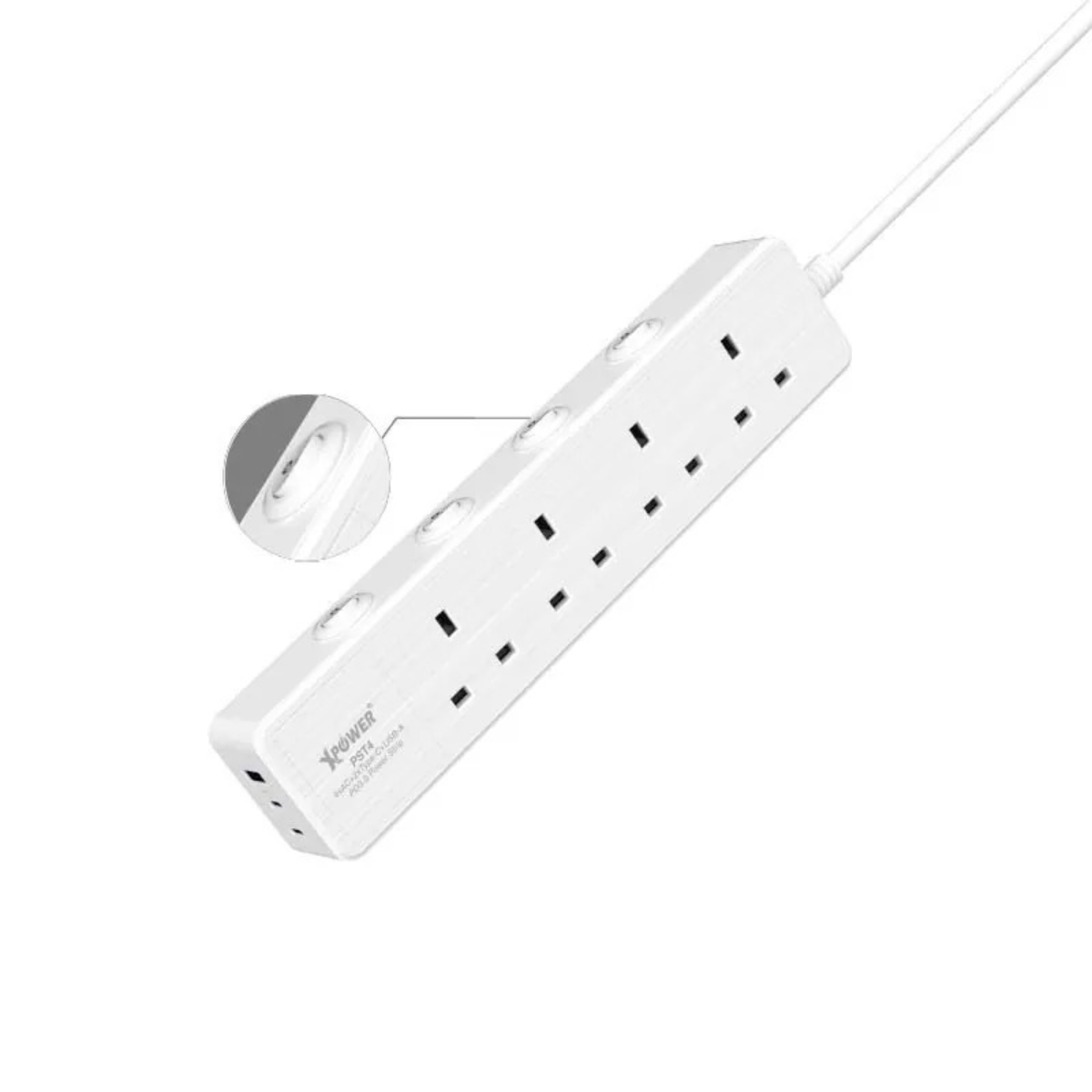 Xpower 7 Output Socket, PST4 3M, White
