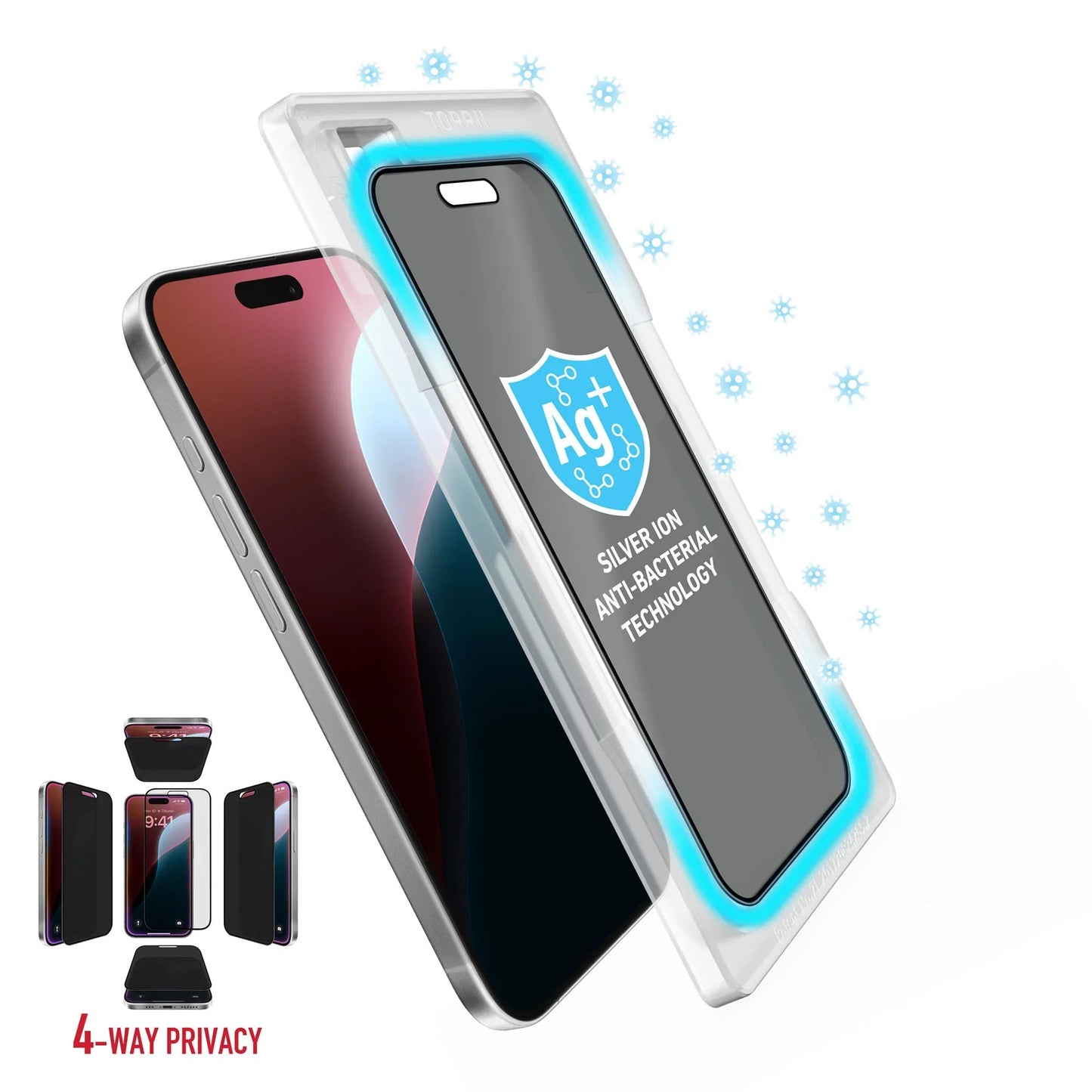 iPhone 16 Pro Torrii Bodyglass Screen Protector Glass - 4-Way Privacy