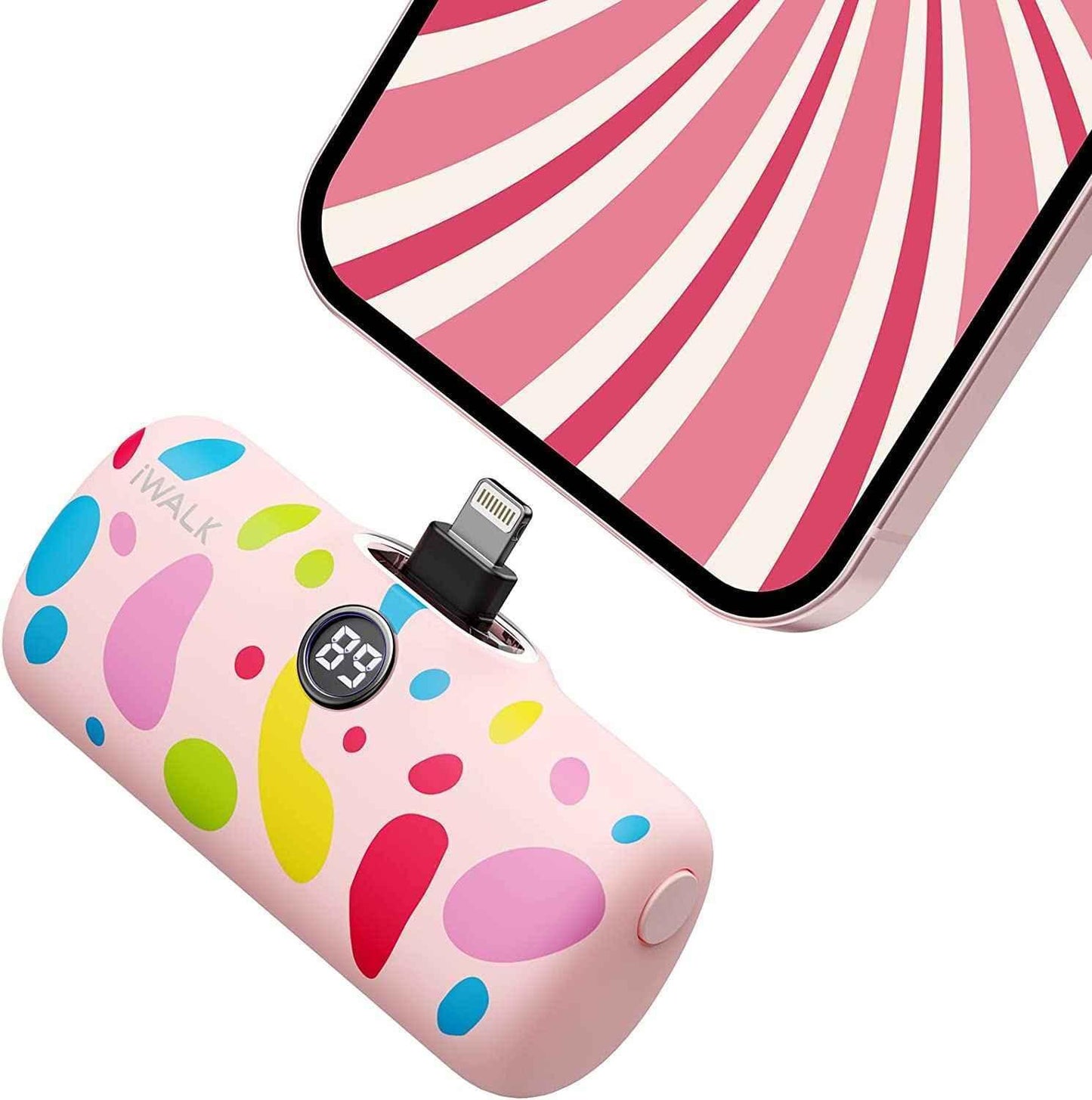 iWalk 4800mAh Lightning 20W Pocket Power Bank - Pink Pattern