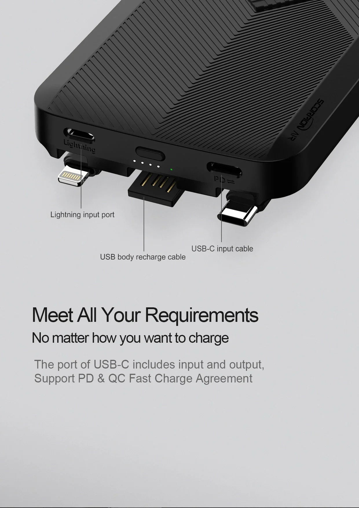 iWalk Scorpion Air 8000mAh Wireless Power Bank - Black