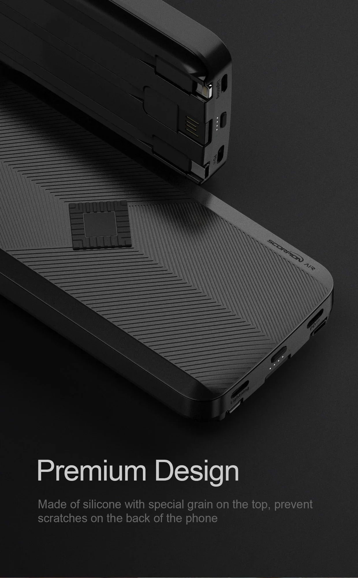 iWalk Scorpion Air 8000mAh Wireless Power Bank - Black