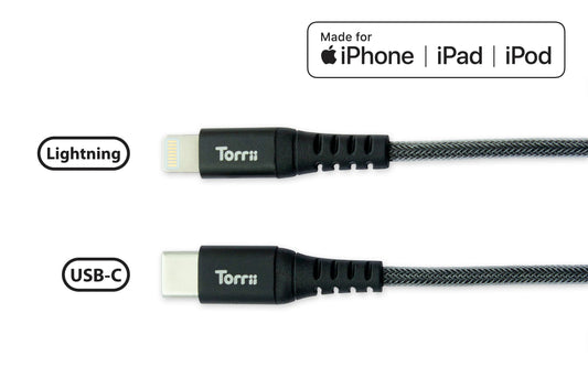 Torrii Kevable Type-C To Mfi Lightning Cable - Black
