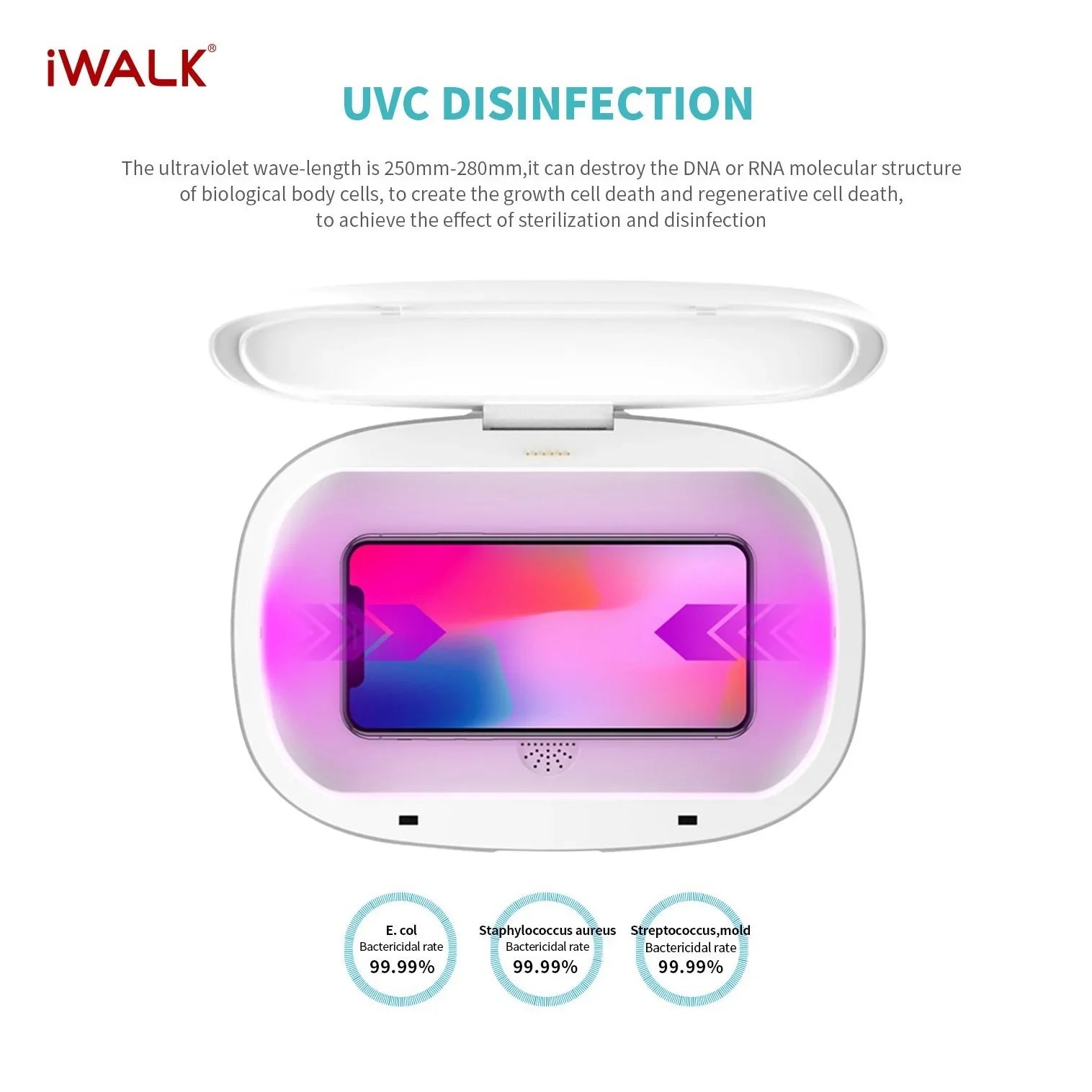 iWalk Capsule Multi-Function Disinfection Box With 10W Wireless Charging - White