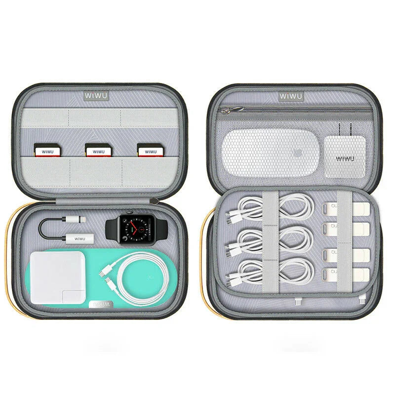 Wiwu Camou Travel Pouch With Cable Go Through Slot - Grey