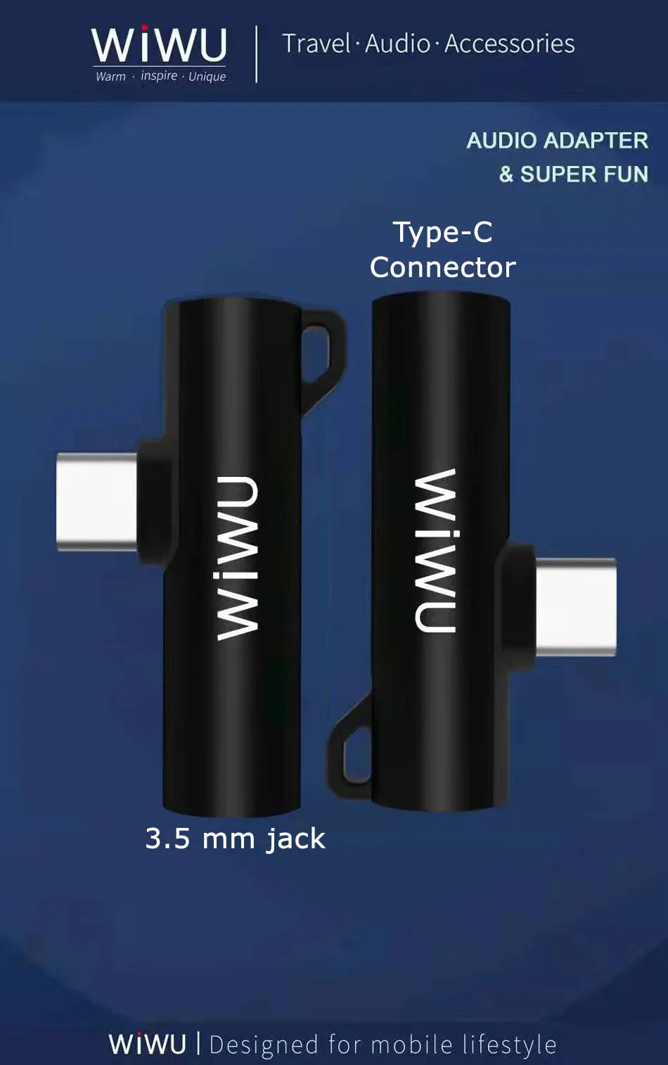 Wiwu St05 Type-C To 3.5 Audio Jack & Type-C Converter (Charging + Music) - Black (12 Month Warranty)