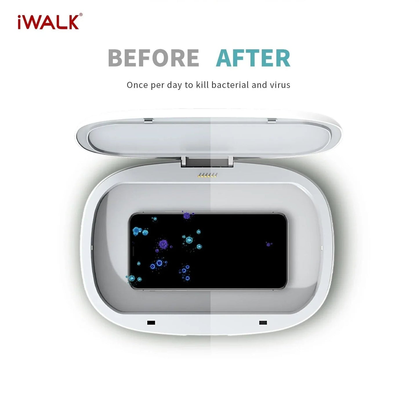 iWalk Capsule Multi-Function Disinfection Box With 10W Wireless Charging - White