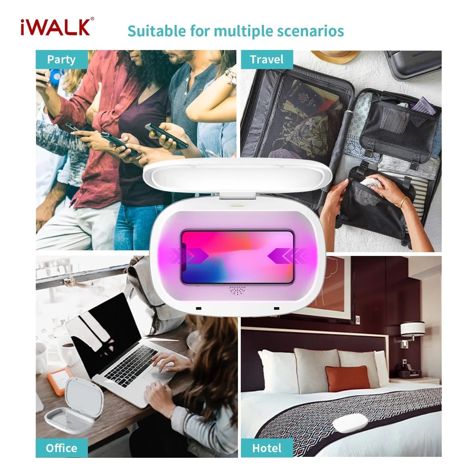 iWalk Capsule Multi-Function Disinfection Box With 10W Wireless Charging - White