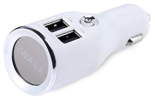 iWalk Dual Usb Car Charger - White