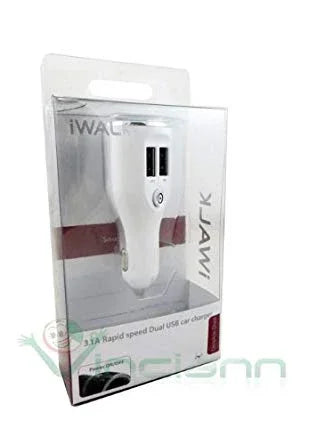 iWalk Dual Usb Car Charger - White