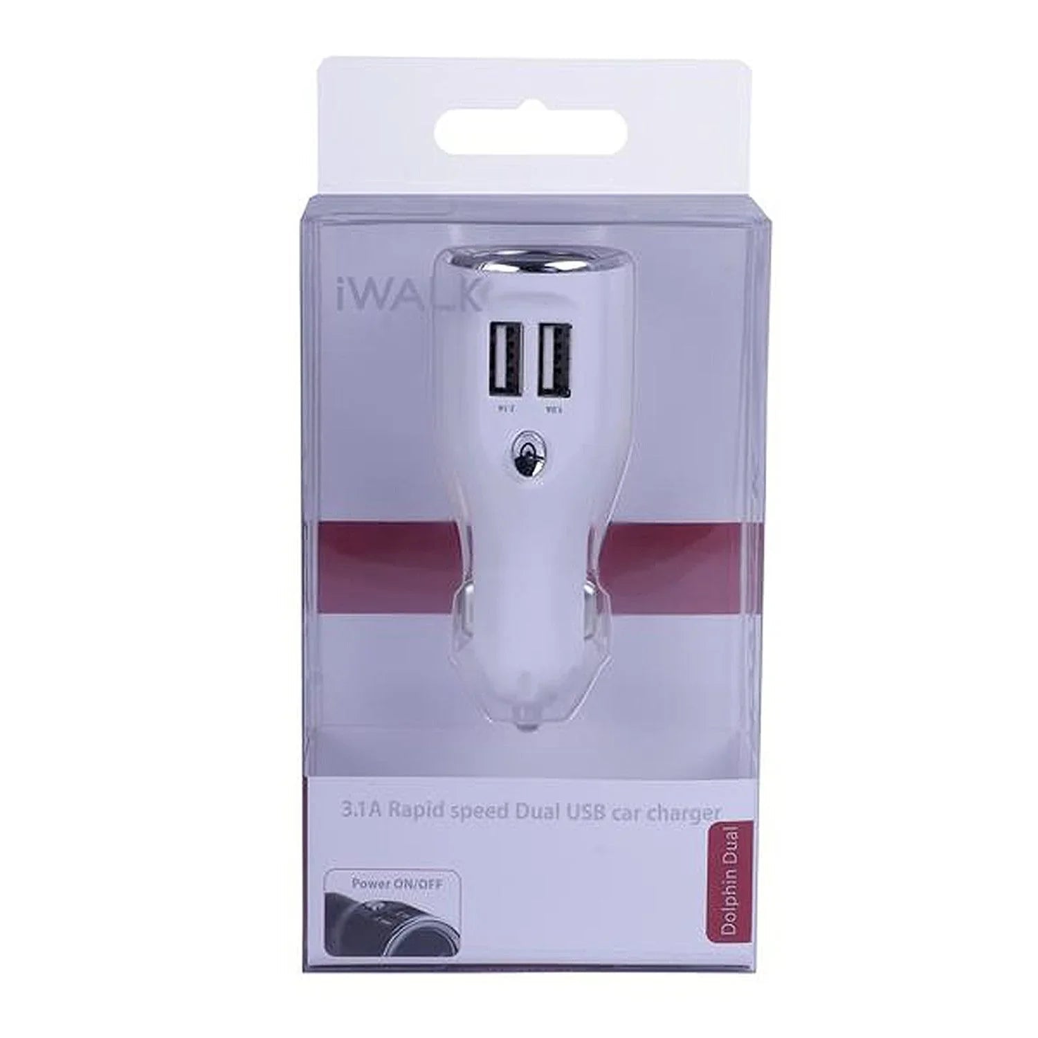 iWalk Dual Usb Car Charger - White