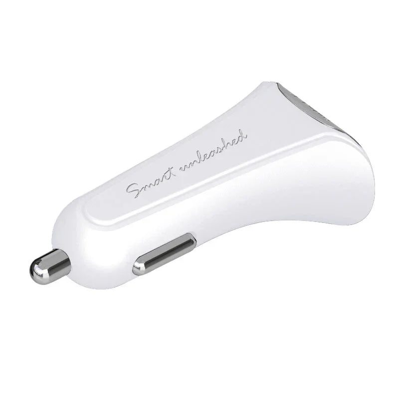Iwalk Dolphin Car Charger 2 Port Usb 3.4A Output With Mfi Lighning Cable - White