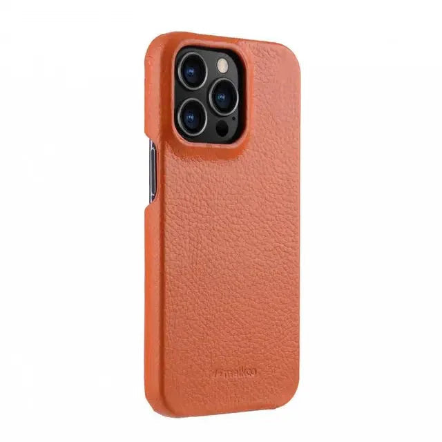 iPhone 13 Pro Max Melkco Premium Leather Cover - Orange