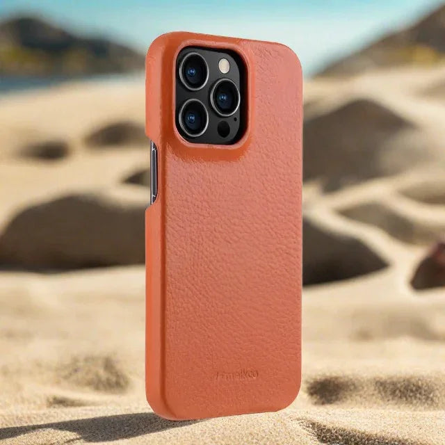 iPhone 13 Pro Max Melkco Premium Leather Cover - Orange