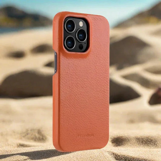 iPhone 13 Pro Max Melkco Premium Leather Cover - Orange