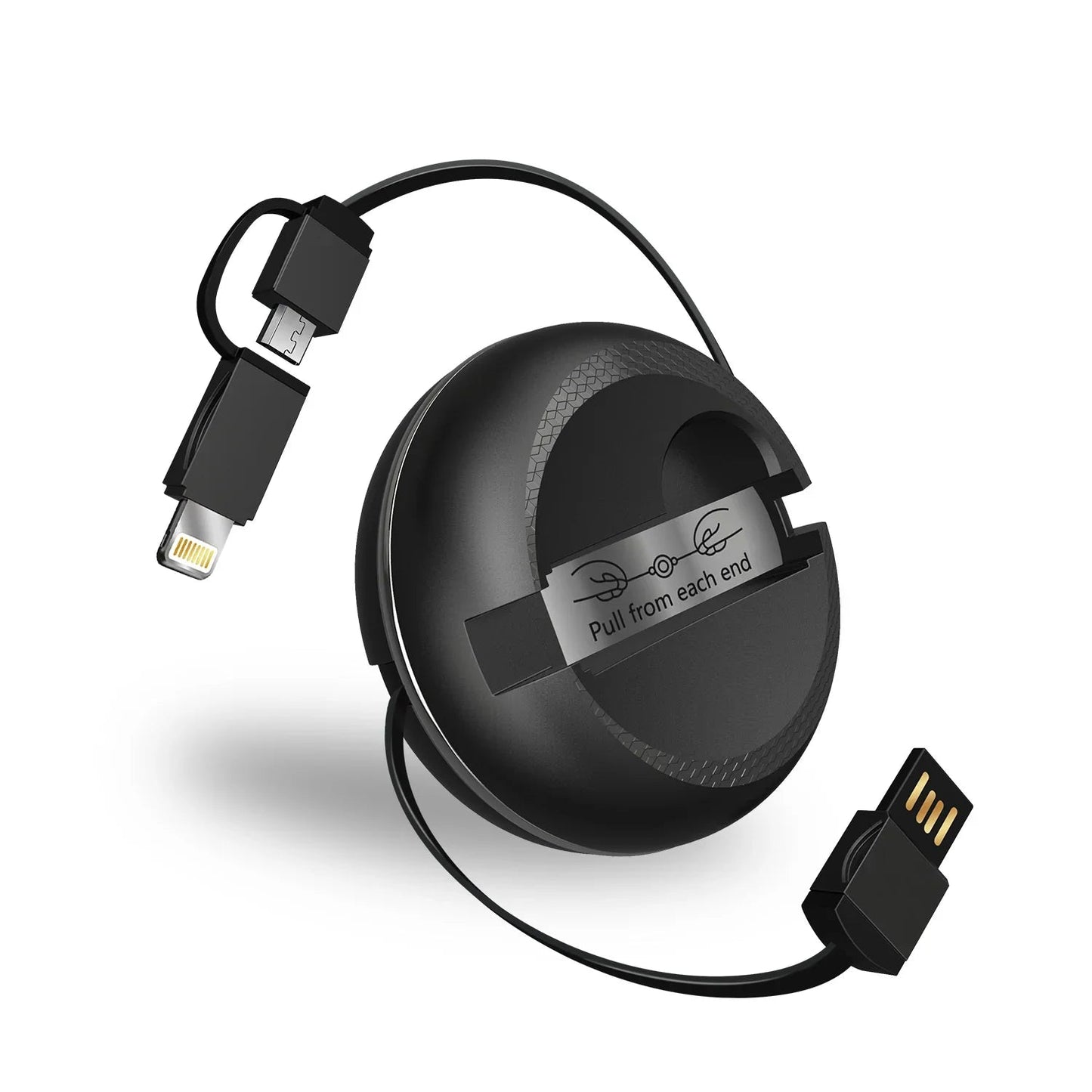iWalk Micro-USB and Lightning Retractable Cable - Black