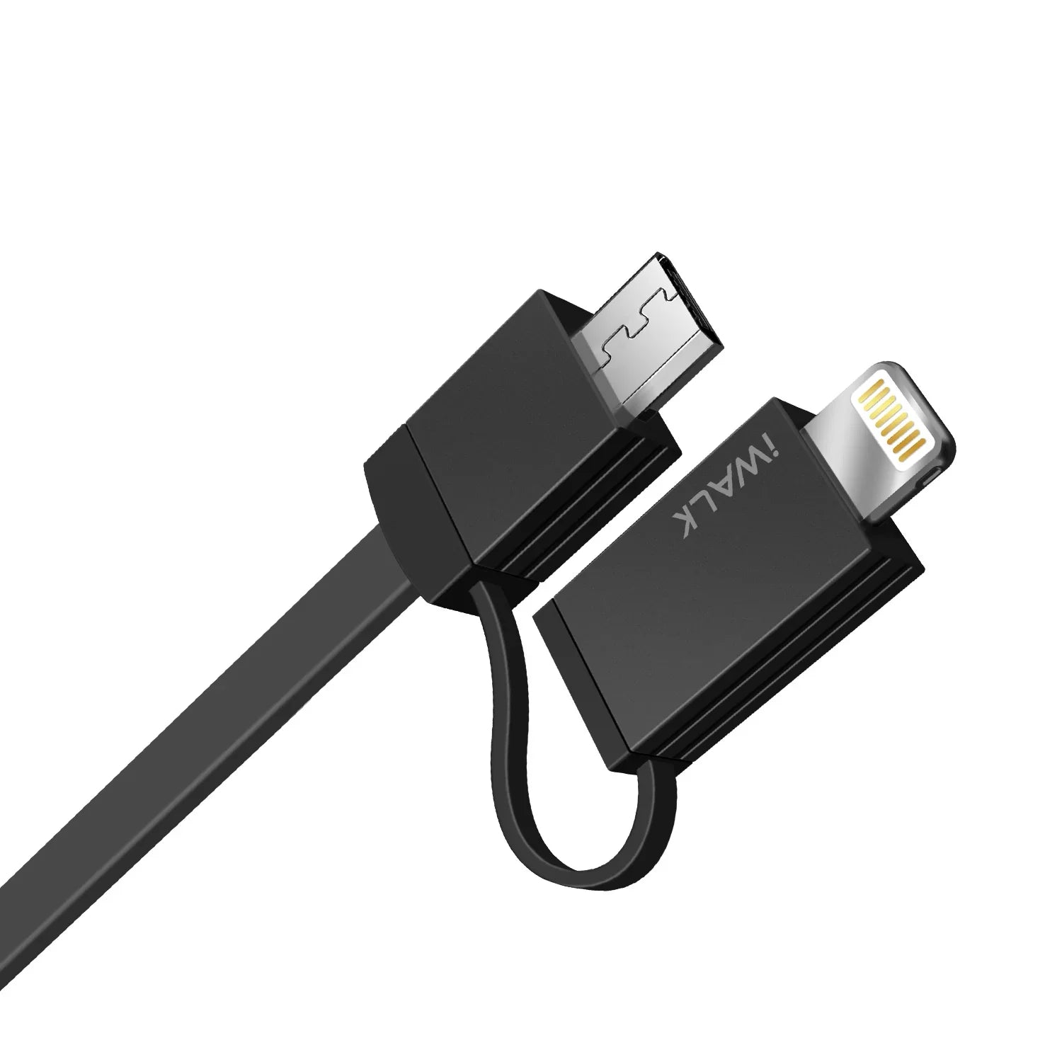 iWalk Micro-USB and Lightning Retractable Cable - Black