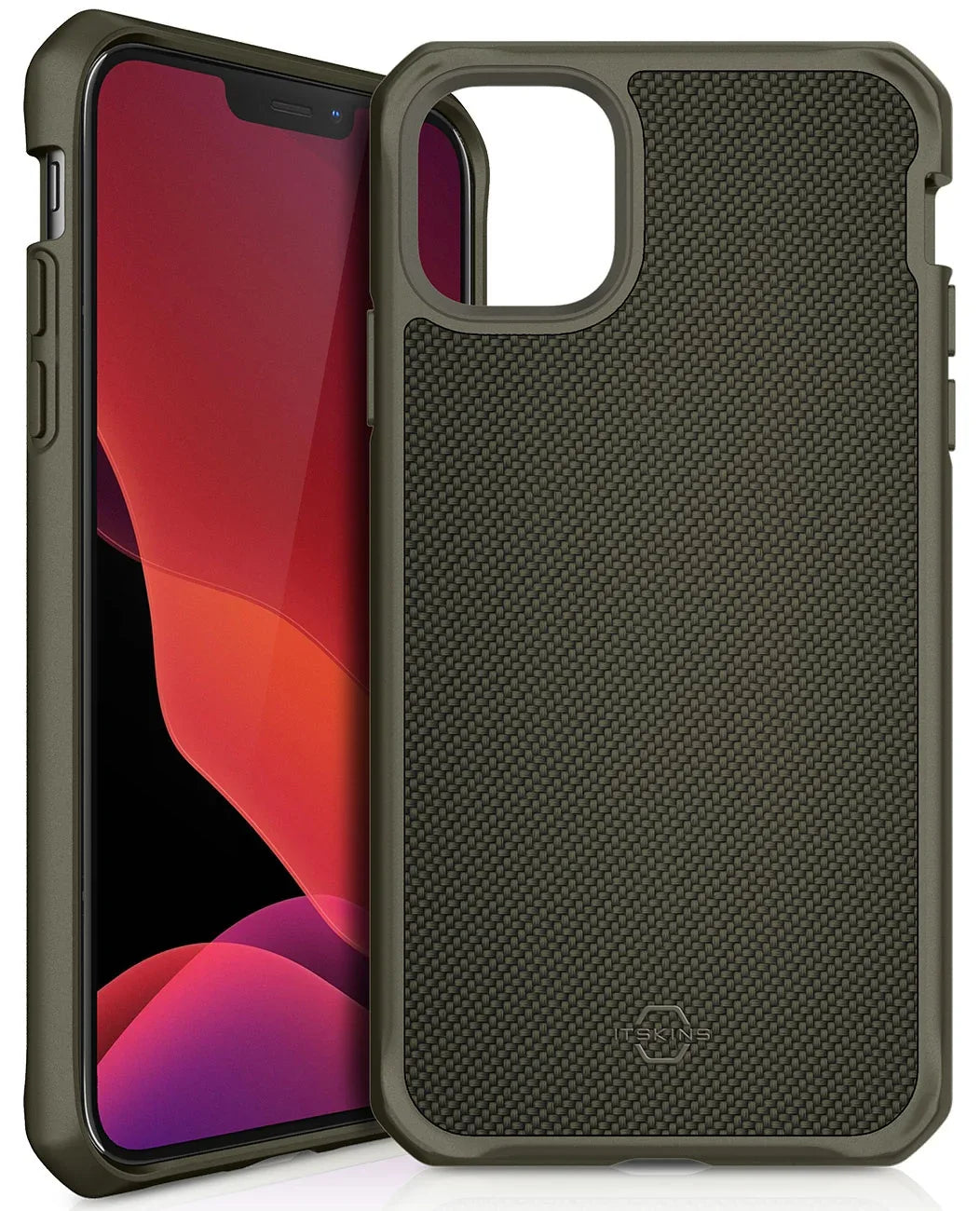 iPhone 12 & 12 Pro Itskins Hybrid Ballistic Magsafe Case -Khaki