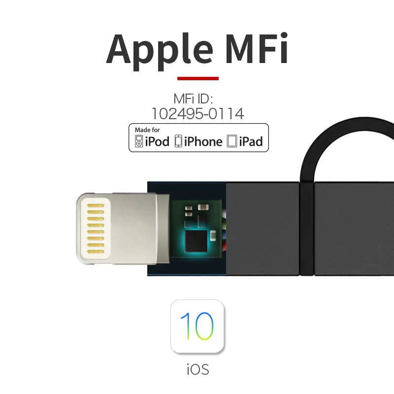 iWalk Micro-USB and Lightning Retractable Cable - Black