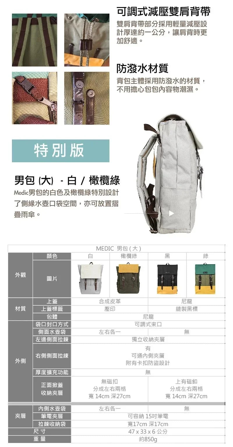 Nifteen Medic 15” Laptop Bag (Big) White