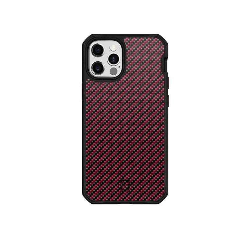 iPhone 12 & 12 Pro Itskins Hybrid Carbon Case - Red Carbon