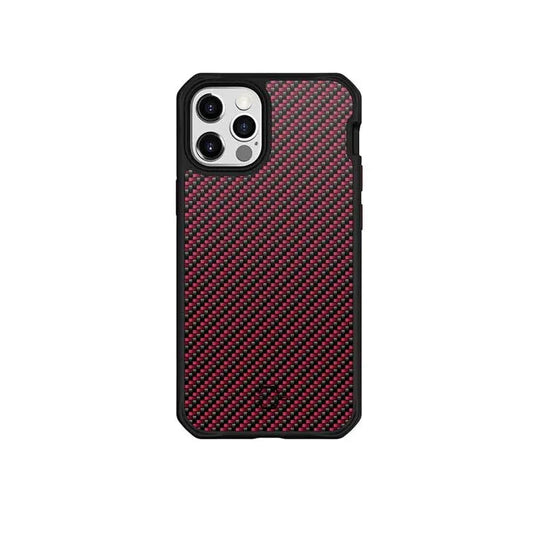 iPhone 12 & 12 Pro Itskins Hybrid Carbon Case - Red Carbon