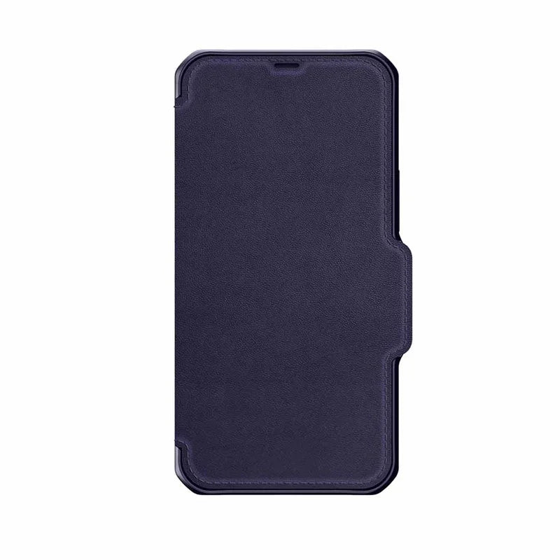 iPhone 12 & 12 Pro Itskins Hybrid Folio Leather Cover - Navy Blue