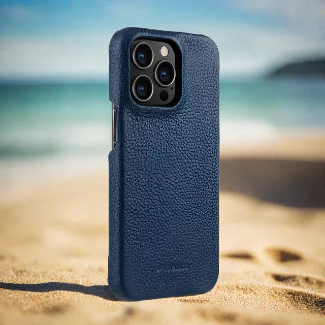 iPhone 13 Pro Melkco Premium Leather Cover - Dark Blue